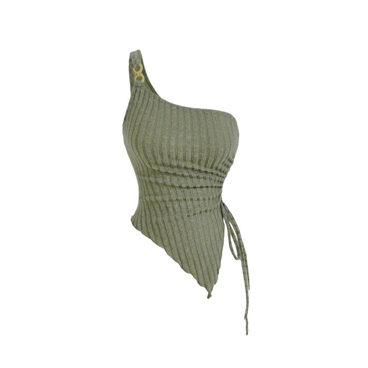 Damer asymmetrisk tanktop med dekorativ snøring Stilla