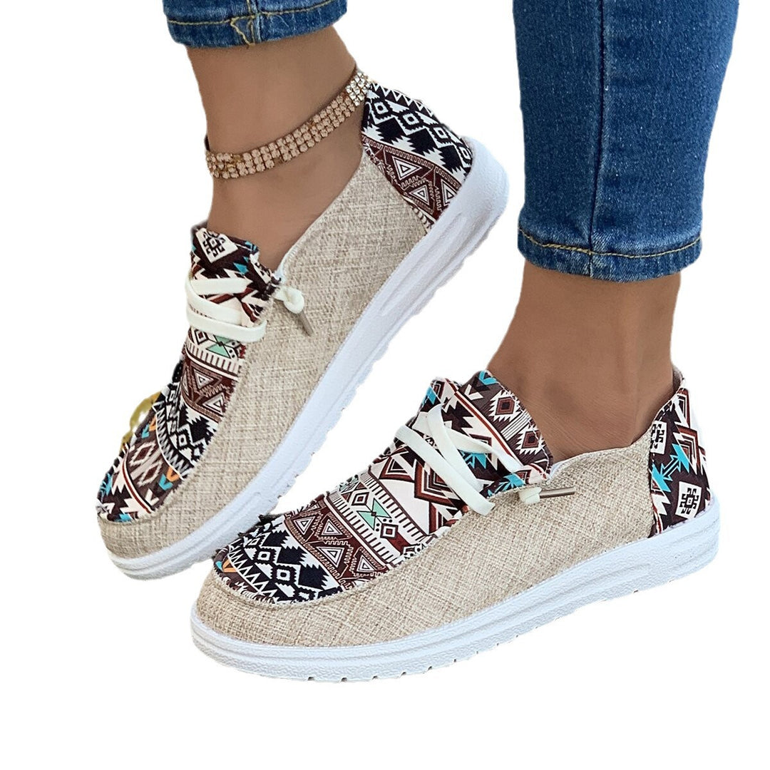 Dame mode fritids-sneakers med etnisk mønster Stilla