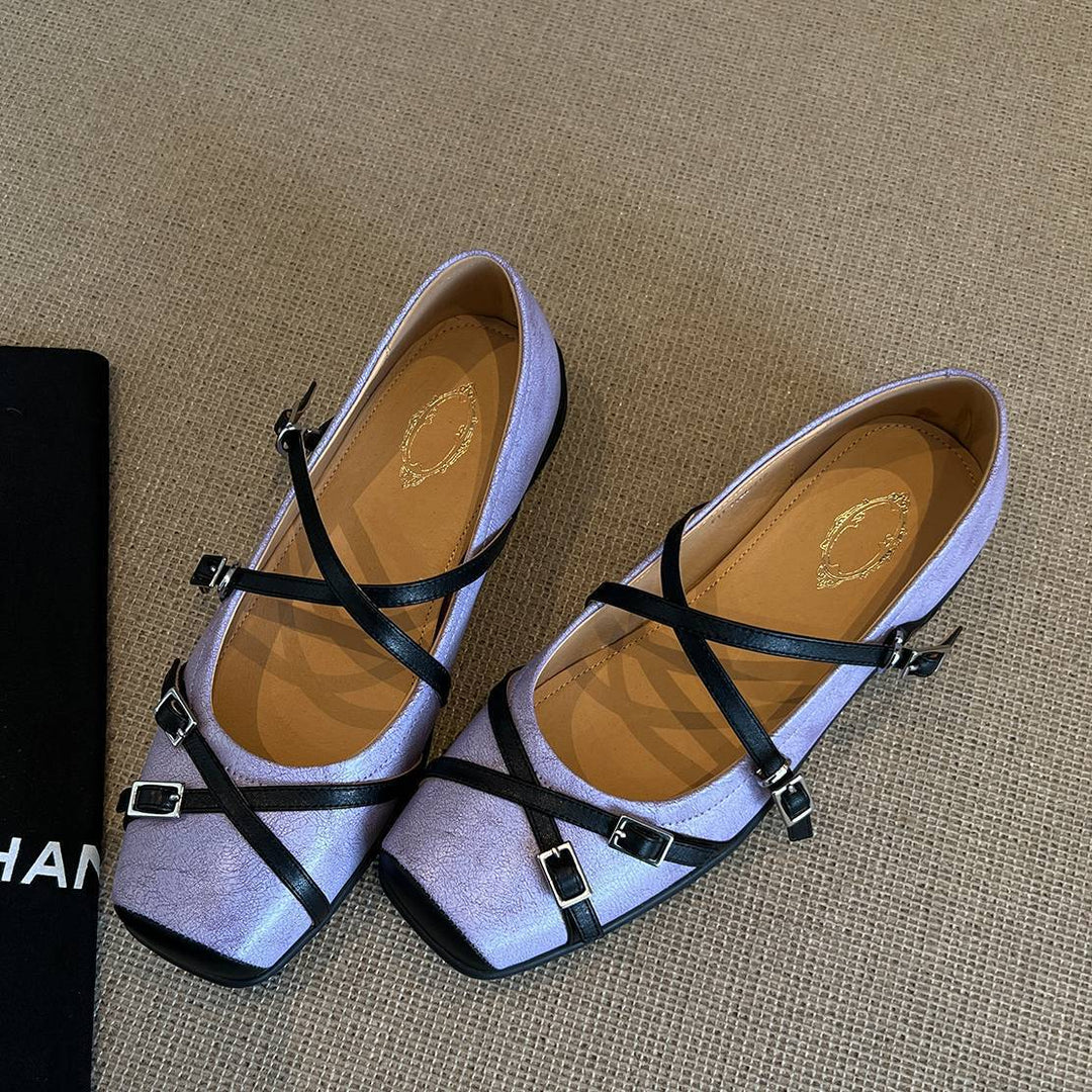Dame Elegant Krydsrem Ballerina Flats Stilla