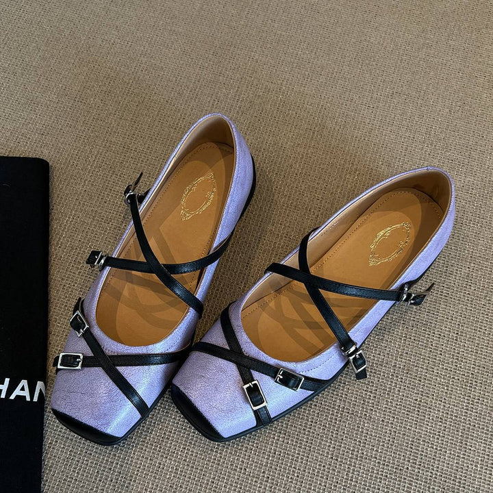 Dame Elegant Krydsrem Ballerina Flats Stilla