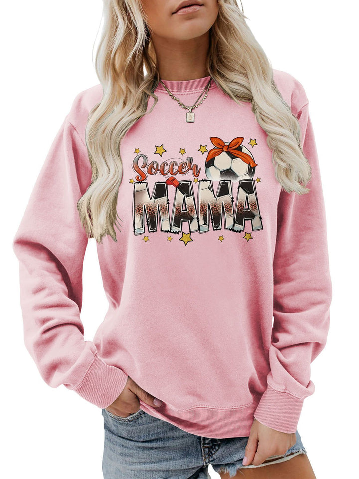 Kvinders sweatshirt med iøjnefaldende "Soccer Mama" print og behagelig pasform Stilla