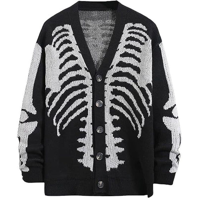 Femme Graphic Skeleton Strikjakke Stilla