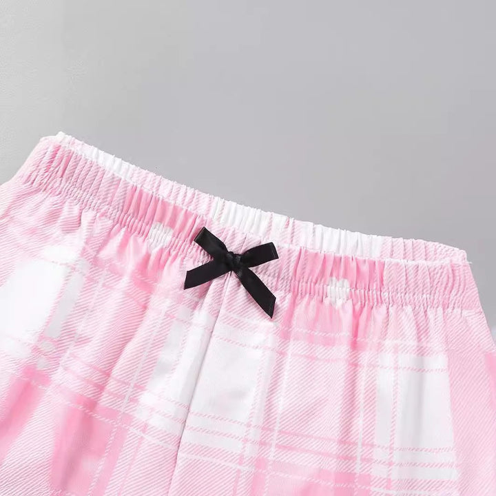 Dame kortærmet pyjamas sæt med hjerteprint Stilla