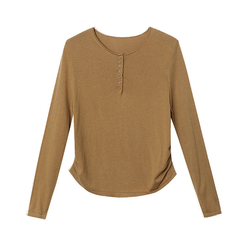 Damer Langærmet Henley Top Stilla
