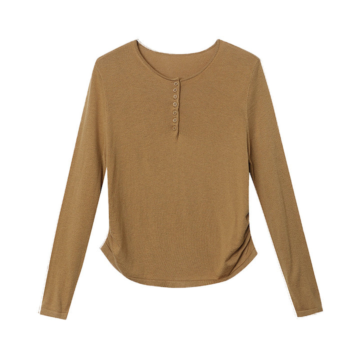 Damer Langærmet Henley Top Stilla