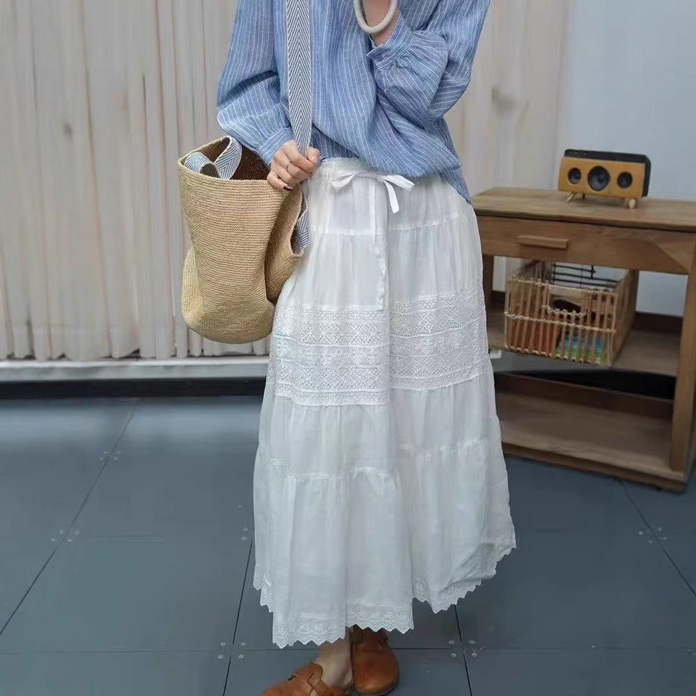 Femme Boho Chic Ruffle Layer Midi Skirt Stilla