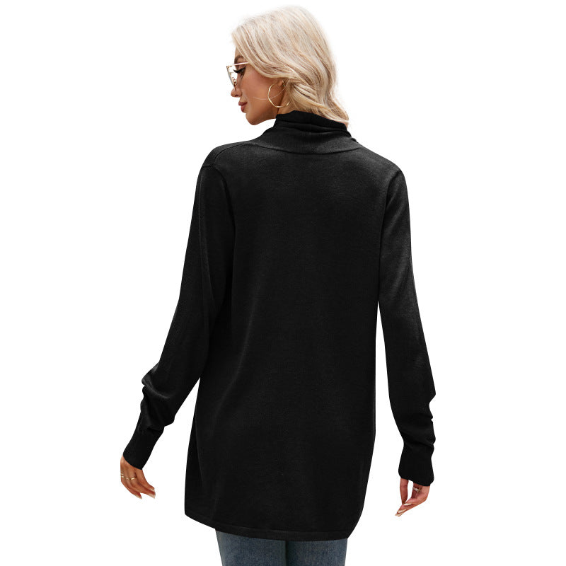 Dame afslappet strikjakke med åben frontdesign Stilla