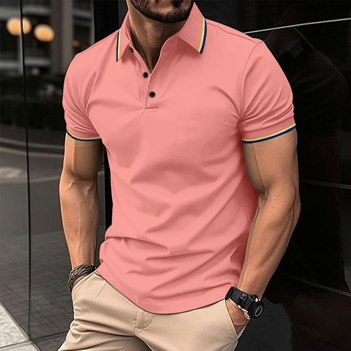 Herre poloshirt med kvalitets piqué-stof og moderne krave Stilla