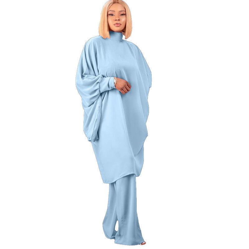 Stilla | Fashion Snøring Batwing Løs Ærme Bukse Sæt