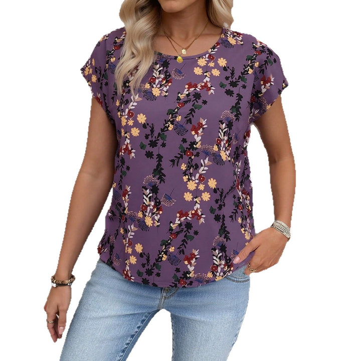 Damer chiffonbluse med blomsterprint og løs pasform Skovae