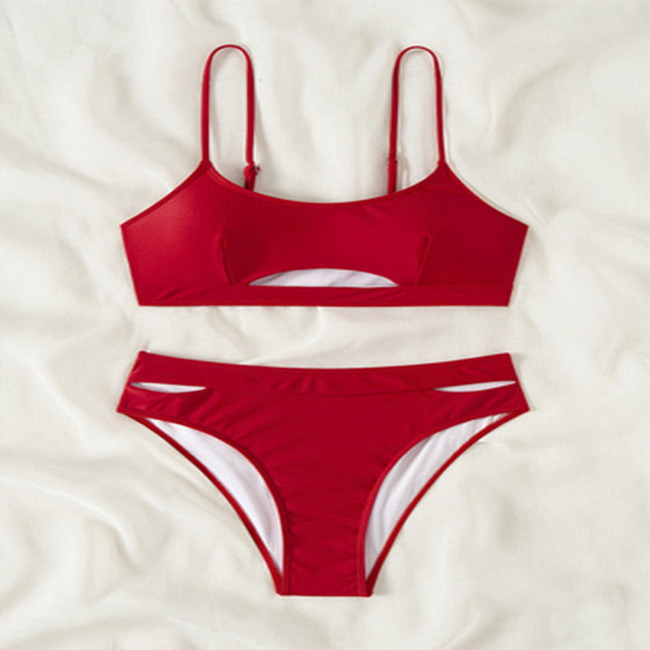Dame bikini-sæt med innovativ udskæring og høj benudskæring Skovae