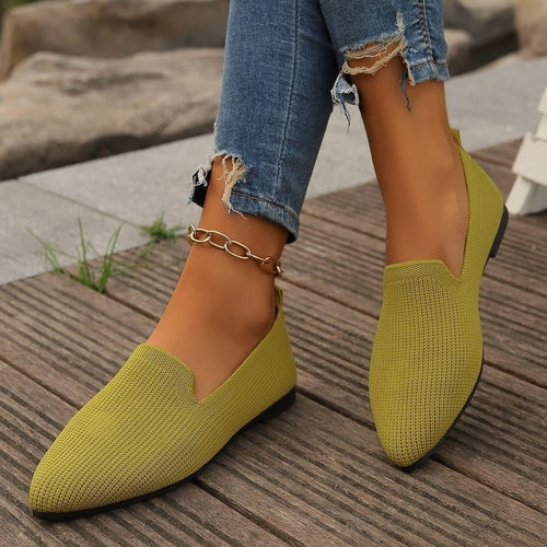 Dame Åndbare Strik Slip-on Loafers Stilla