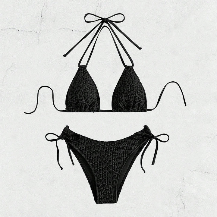 Dame Cropped Bikini med raffinerede bindebånd Skovae