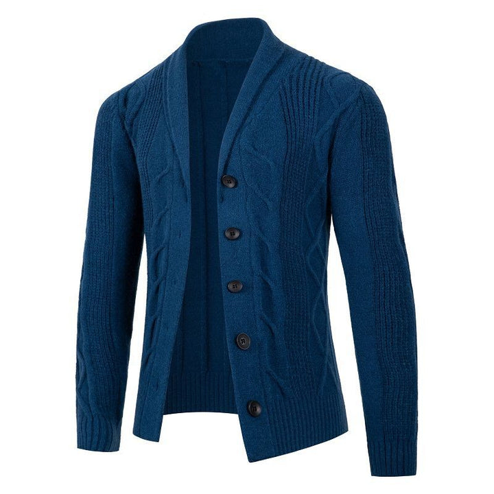 Herre Struktureret Kabelstrik Cardigan Pullover Stilla