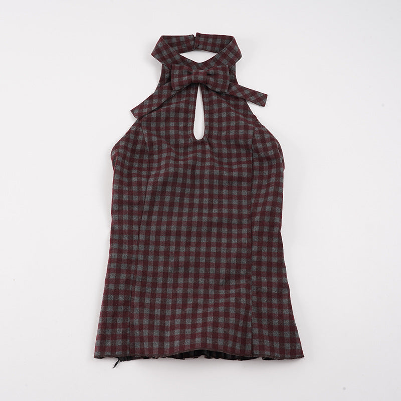 Damen elegantes Haltertop mit verspieltem Schleifen-Detail Skovae
