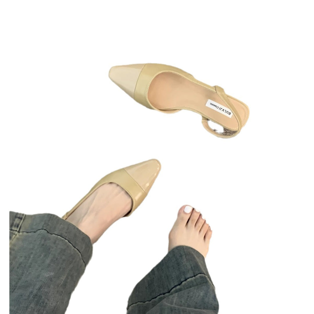 Dame Spids-Tå Slingback-Flade med elegante Remme Stilla
