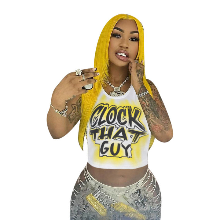 Dame Grafiktryk Crop Top Stilla
