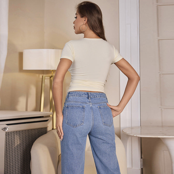Dame elegant spids bluse Skovae