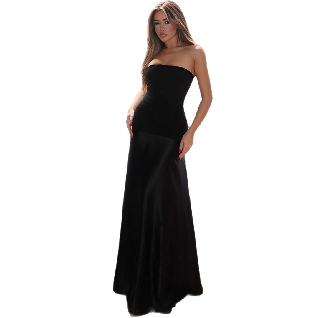 Dame Strapless Aftenkjole med flydende kant og elegant silhuet Stilla