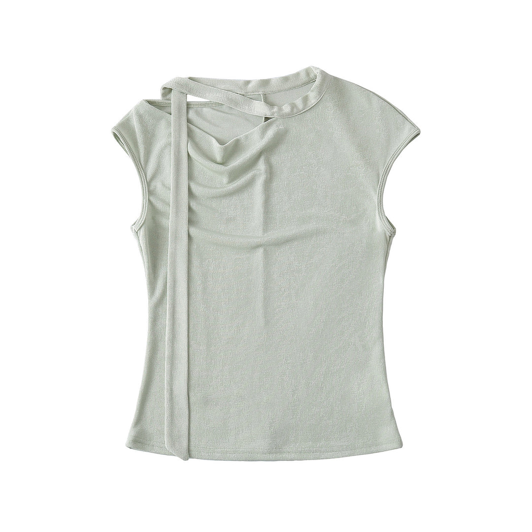 Dame elegant indpakningsoberdel med justerbare stropper og asymmetrisk snit Stilla