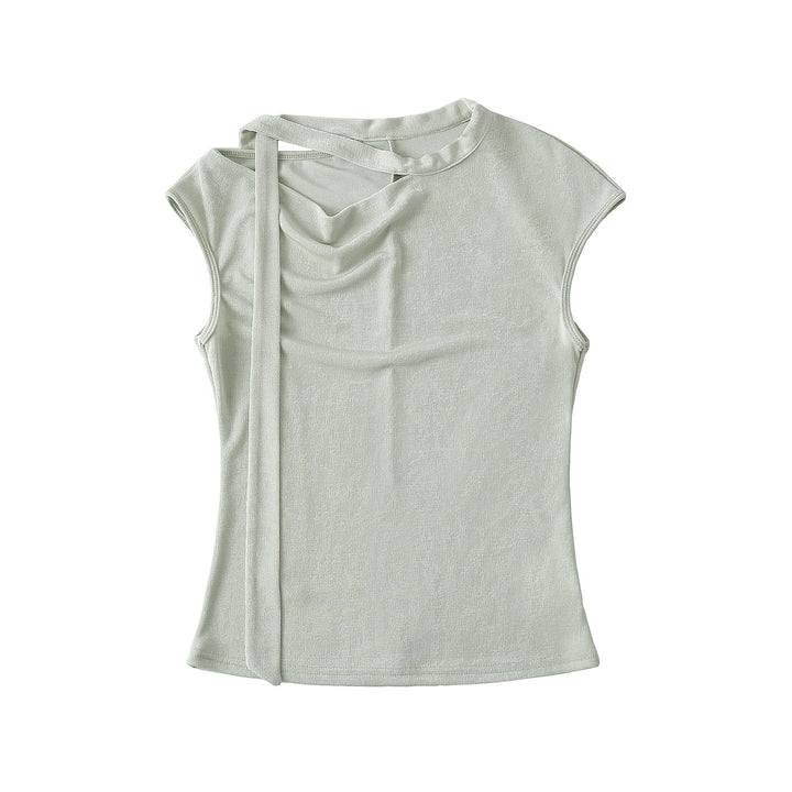 Dame elegant indpakningsoberdel med justerbare stropper og asymmetrisk snit Stilla