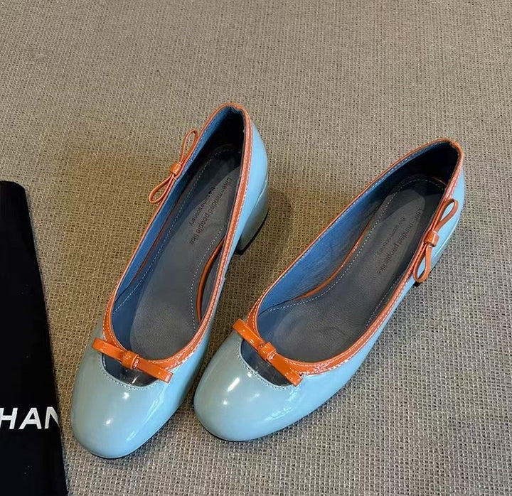 Dame elegante blokhæle Mary Jane sko med dekorativ sløjfe Stilla