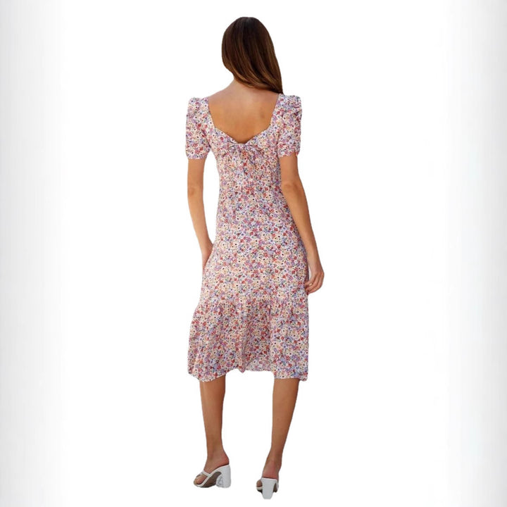 Femme Rüscheskørt Floral Maxi Kjole med Puffærmer Stilla