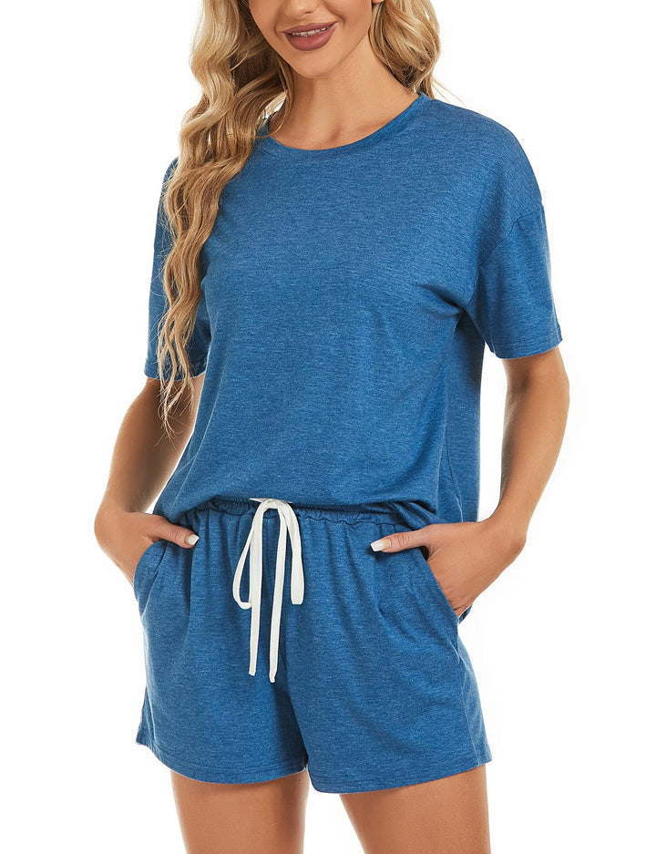 Dame afslappet kortærmet loungewear-sæt med elastisk talje Stilla