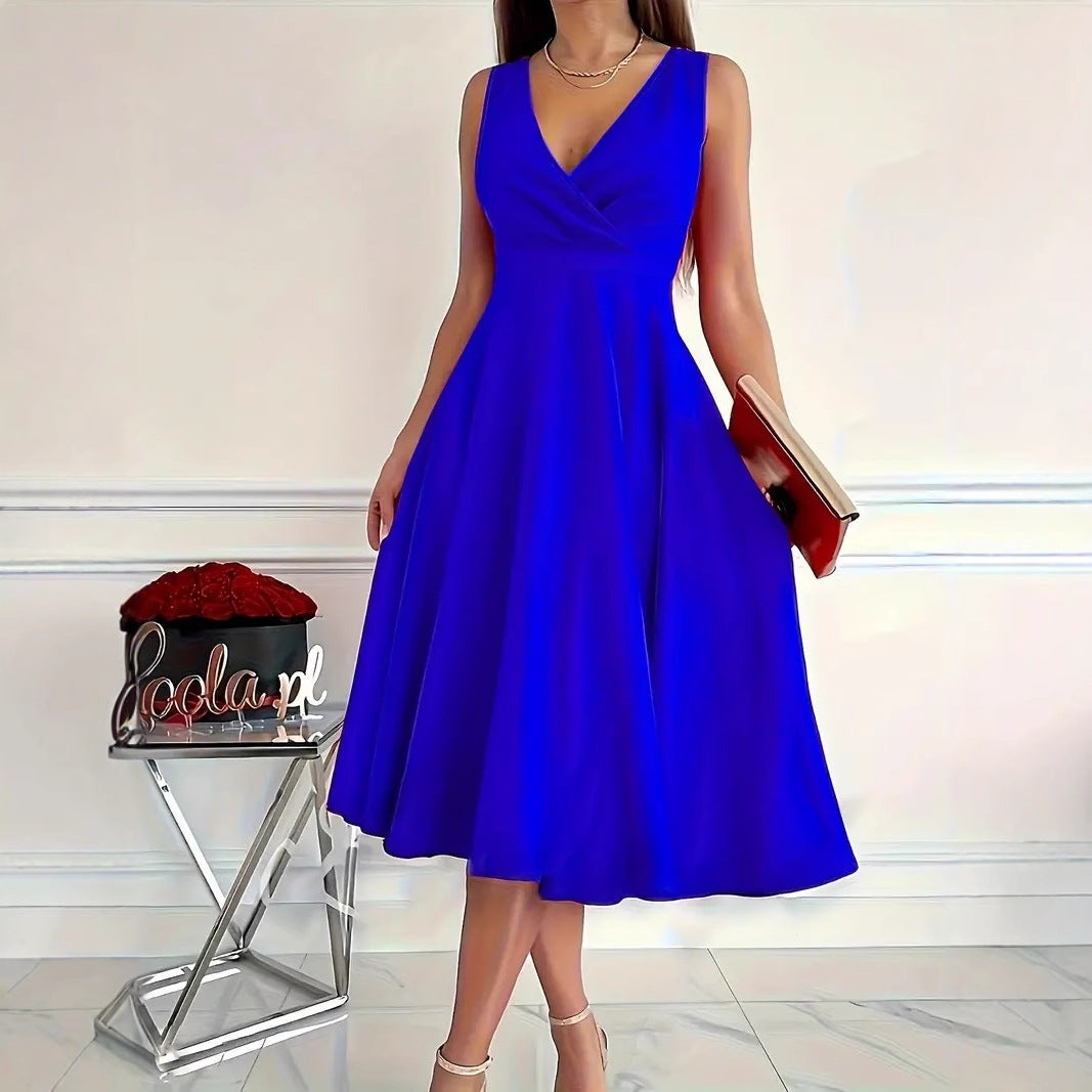 Dame Elegant Draperet A-linje Kjole Stilla