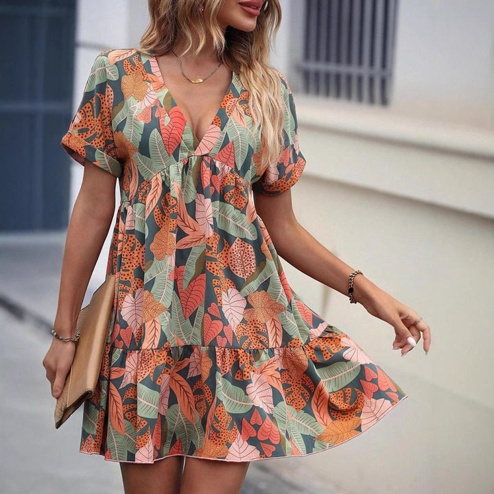 Dame Vibrant Floral Swing Kjole Stilla