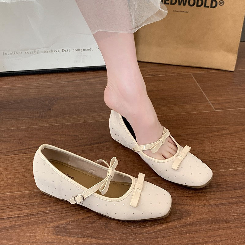 Dame Elegant Sløjfe-Detalje Slipper Flats Stilla