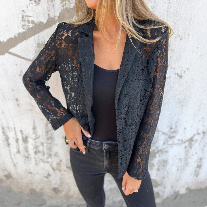 Dame spids blazer med detaljerede indsatser og elegant snit Stilla