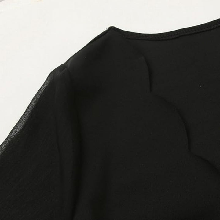 Dame Elegant Blonde Mini Kjole med Gennemsigtige Ærmer Stilla