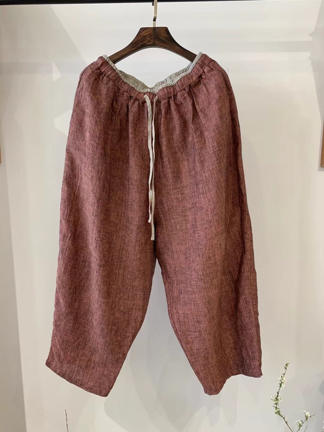 Femme Locker-snit Åndbar Leinen Culottes Stilla