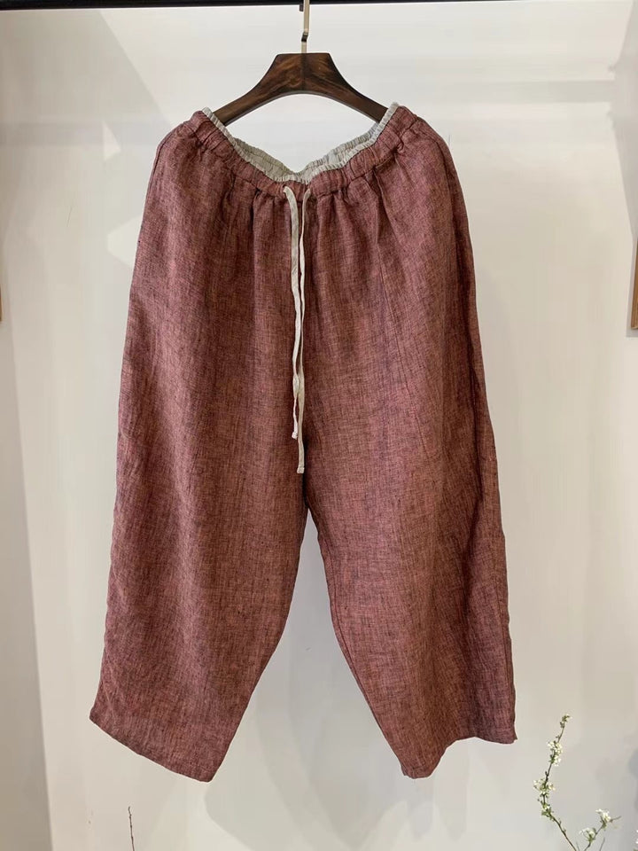 Femme Locker-snit Åndbar Leinen Culottes Stilla
