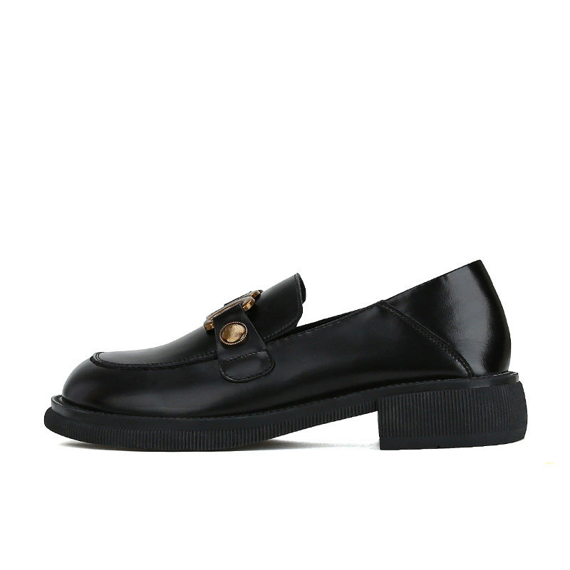 Dame Elegant Læder Slippers med dekorative gyldne accenter Stilla