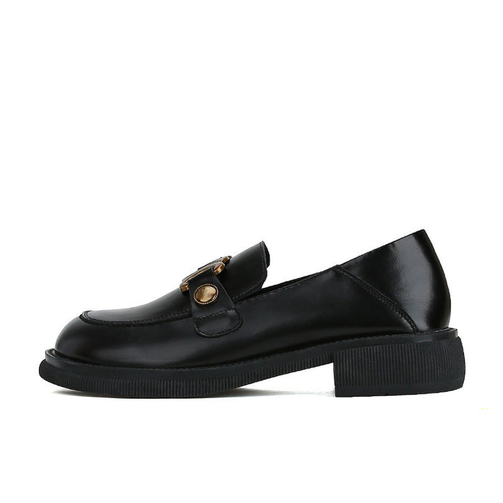 Dame Elegant Læder Slippers med dekorative gyldne accenter Stilla