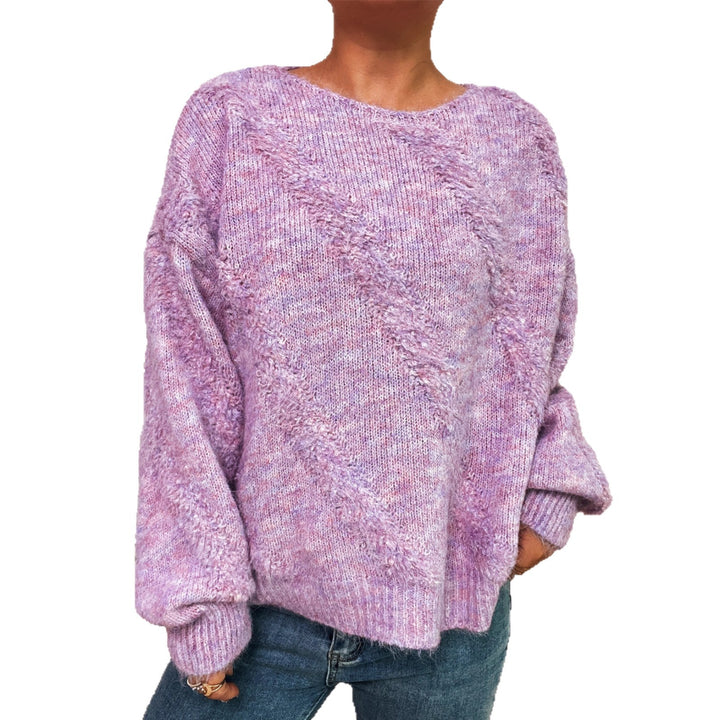 Kvinders hyggelige sweater med diagonal strukturoverdesign Stilla