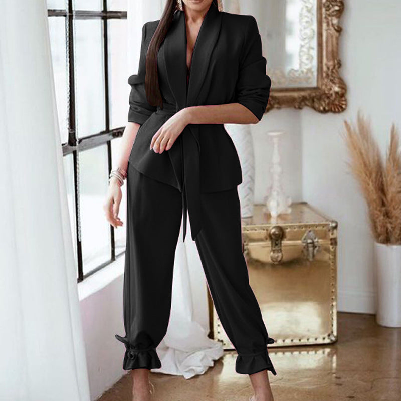 Dame Elegant og moderne blazer-bukse-sæt med casual pasform Stilla