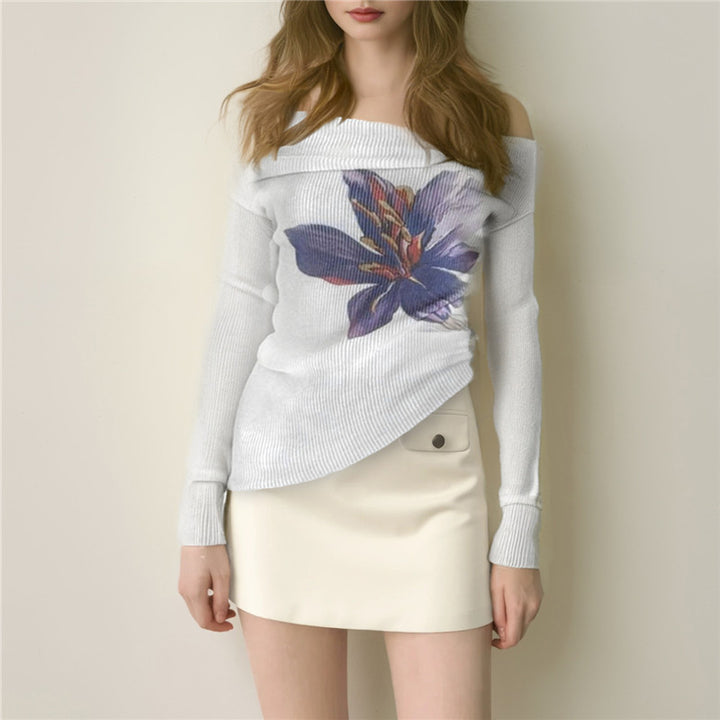 Damen Eleganter Maxirock mit floralen Akzenten und transparentem Unterstoff Skovae