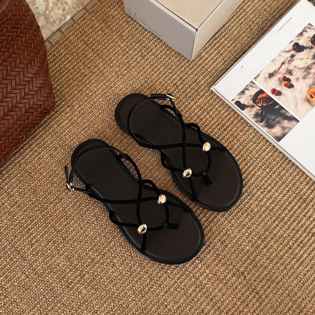 Femme Elegant Kryds Sandaler Stilla