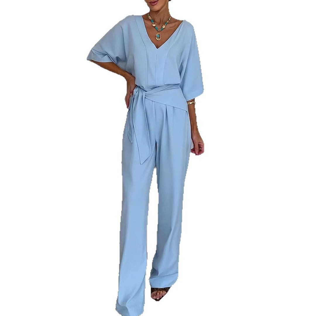 Kvinder Elegant Jumpsuit med Skræddersyet Snit og Dækningsbælte Skovae