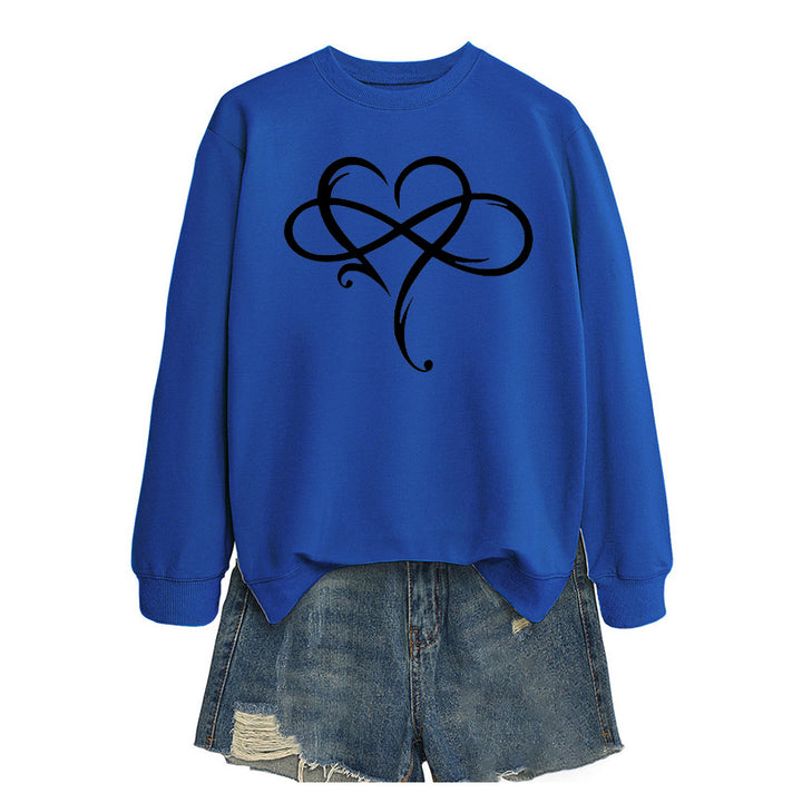 Kvinders sweatshirt med kreativt hjerte design og afslappet pasform Stilla