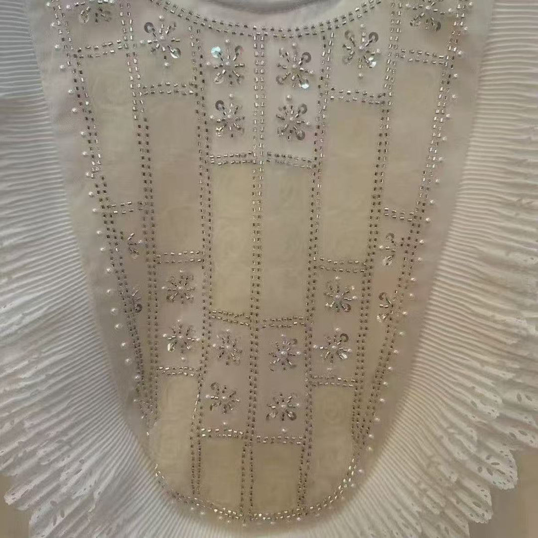 Damer Elegant Top med flæse detaljer og palietter Stilla