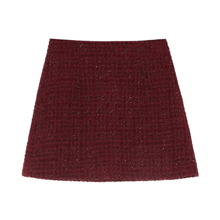 Damer stylish mini nederdel lavet af struktureret bouclé-stof med elegant snit Stilla