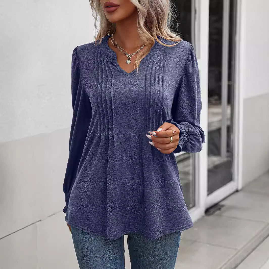 Damebluse med raffinerede folder Stilla