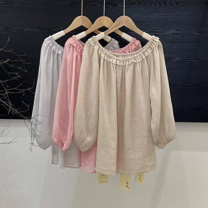 Dame Off-Shoulder Bluse med vidt skårne ærmer Stilla