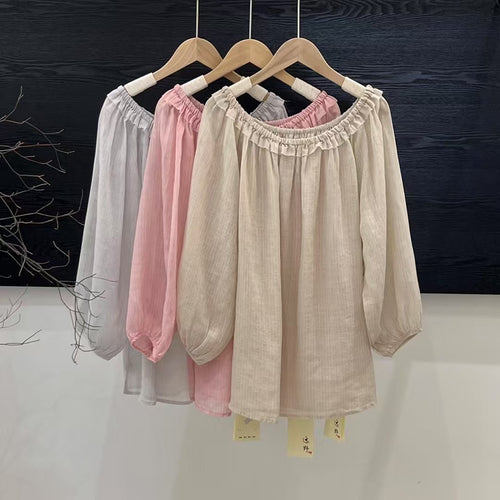 Dame Off-Shoulder Bluse med vidt skårne ærmer Stilla