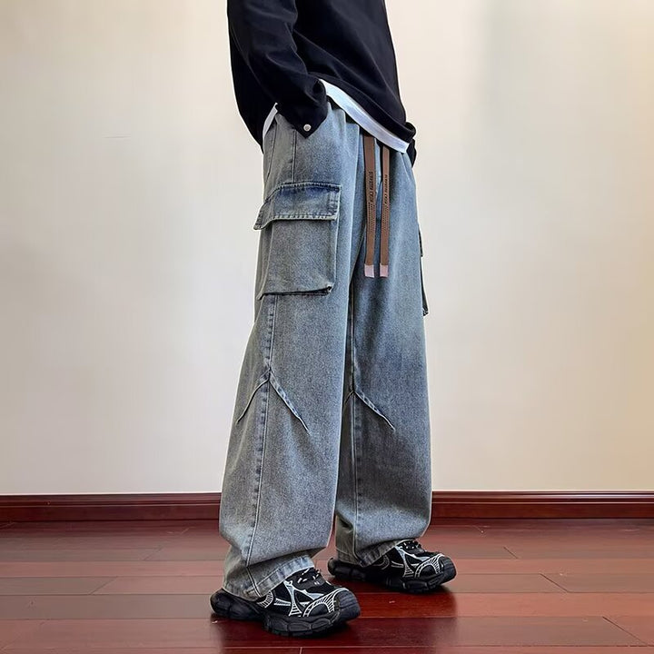 Herre Cargo-Jeans med afslappet pasform og multifunktionelle lommer Stilla