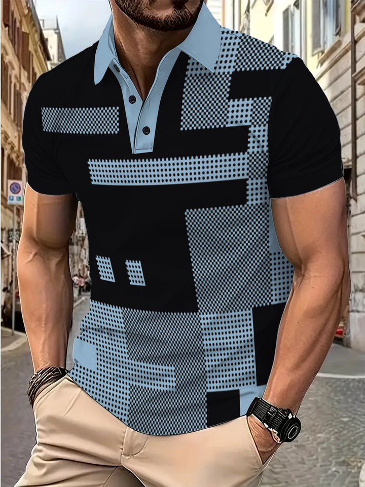 Herrer polo t-shirt med moderne grafisk design Stilla